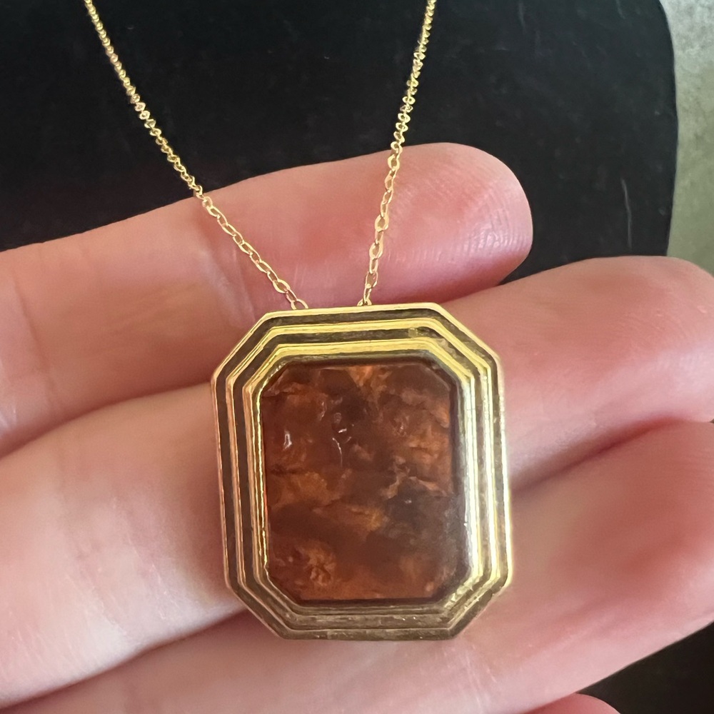 Handmade pendant & 925 14k gold plated Necklace - Picture 3 of 3